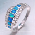 Elegant section design zircon gemstone 925 sterling silver ring for women